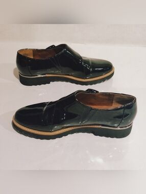 Franco Sarto Patent Leather Monk Strap Shoes in Black Size 8.5